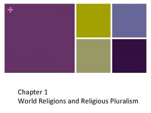 Chapter 1 World Religions and Religious Pluralism Pluralism