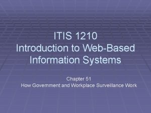 ITIS 1210 Introduction to WebBased Information Systems Chapter