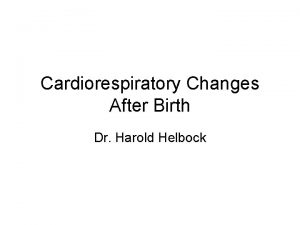 Cardiorespiratory Changes After Birth Dr Harold Helbock Generic
