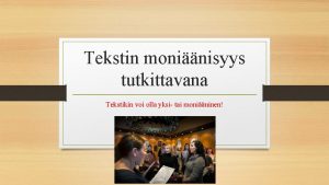 Tekstin moniäänisyys