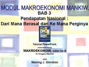 BAB 3 Pendapatan Nasional Dari Mana Berasal dan