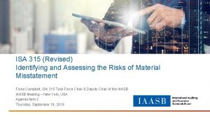 ISA 315 Revised Identifying and Assessing the Risks