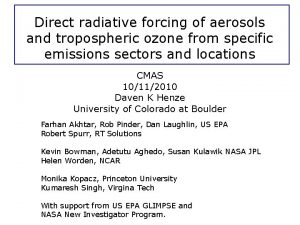 Direct radiative forcing of aerosols and tropospheric ozone