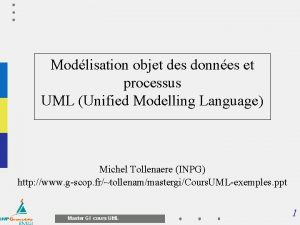 Modlisation objet des donnes et processus UML Unified
