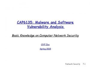 CAP 6135 Malware and Software Vulnerability Analysis Basic