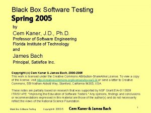 Black Box Software Testing Spring 2005 by Cem