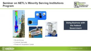 Seminar on NETLs Minority Serving Institutions Program Doing