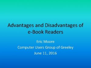 Disadvantages of ebooks