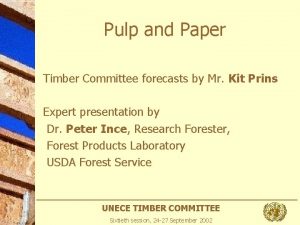 Pulp and Paper Timber Committee forecasts by Mr