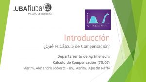 Introduccin Qu es Clculo de Compensacin Departamento de