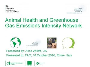 Animal Health and Greenhouse Gas Emissions Intensity Network