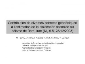 Contribution de diverses donnes godsiques lestimation de la