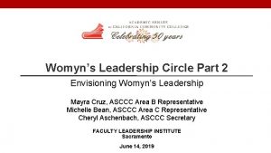 Womyns Leadership Circle Part 2 Envisioning Womyns Leadership