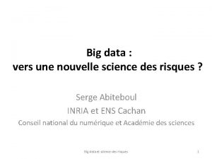 Big data vers une nouvelle science des risques