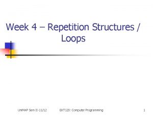 Week 4 Repetition Structures Loops Uni MAP Sem