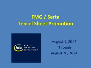 FMG Serta Tencel Sheet Promotion August 1 2014