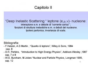 Capitolo II Deep Inelastic Scattering leptone e m