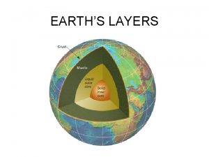 EARTHS LAYERS EARTHS LAYERS Earths layers core mantle