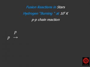 Fusion Reactions in Stars Hydrogen Burning at 107