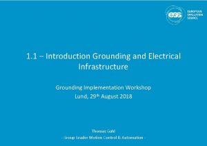1 1 Introduction Grounding and Electrical Infrastructure Grounding