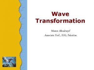 Wave Transformation Mazen Abualtayef Associate Prof IUG Palestine