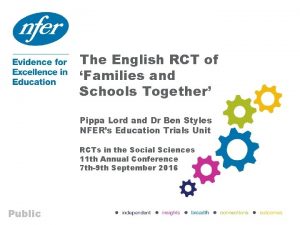 The English RCT of Families and Schools Together
