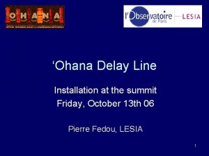 Ohana Delay Line Installation at the summit Friday