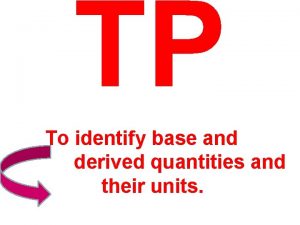 TP To identify base and derived quantities and