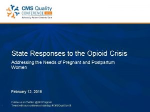 State Responses to the Opioid Crisis Addressing the