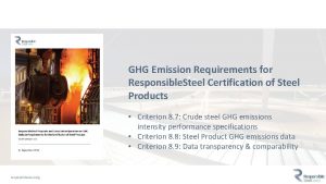 GHG Emission Requirements for Responsible Steel Certification of