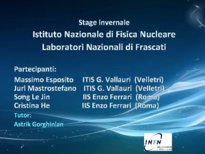 Stage invernale Istituto Nazionale di Fisica Nucleare Laboratori