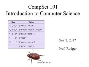 Comp Sci 101 Introduction to Computer Science Nov