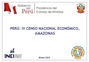 PER IV CENSO NACIONAL ECONMICO AMAZONAS Enero 2010