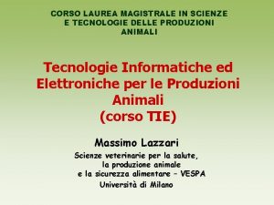 CORSO LAUREA MAGISTRALE IN SCIENZE E TECNOLOGIE DELLE