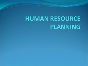 Human resource plan definition