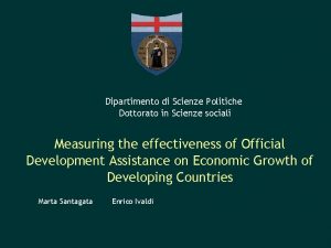 Dipartimento di Scienze Politiche Dottorato in Scienze sociali