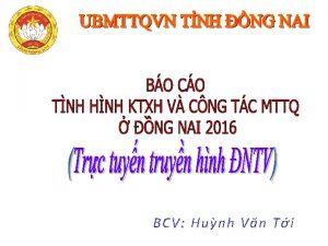 BCV Hunh Vn Ti I TH GII 2016