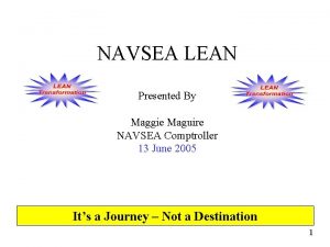 NAVSEA LEAN Presented By Maggie Maguire NAVSEA Comptroller