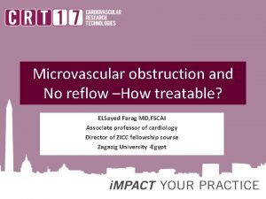 Microvascular obstruction and No reflow How treatable ELSayed