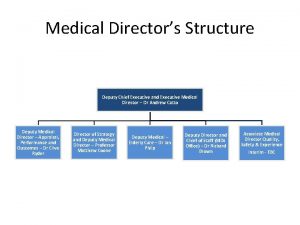 Medical Directors Structure Deputy Chief Executive and Executive