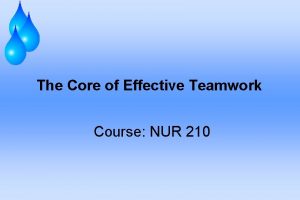 The Core of Effective Teamwork Course NUR 210