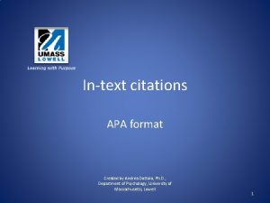 Intext citations APA format Created by Andrea Dottolo