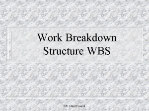 Work Breakdown Structure WBS DR Nabil Dmaidi Work