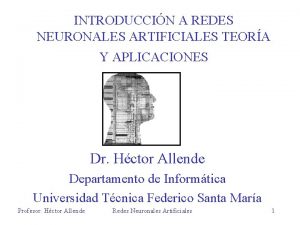 INTRODUCCIN A REDES NEURONALES ARTIFICIALES TEORA Y APLICACIONES