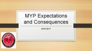 MYP Expectations and Consequences 2016 2017 General Expectations