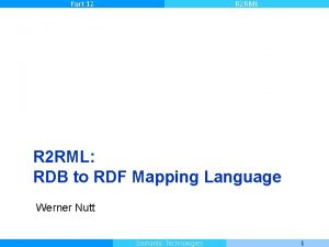 Part 12 R 2 RML RDB to RDF