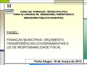 CURSO DE FORMAO TCNICOPOLTICA PARA AS C MARAS