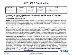 IEEE 1900 5 Contribution Authors Name Tony Rennier