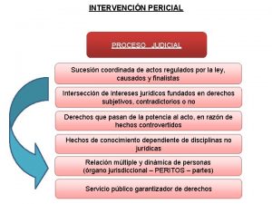 INTERVENCIN PERICIAL PROCESO JUDICIAL Sucesin coordinada de actos