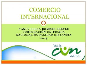 COMERCIO INTERNACIONAL NANCY ELENA ROMERO FREYLE CORPORACIN UNIFICADA